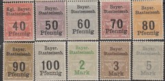 Stamp Germany Reich Bayern Revenue Railroad Bavaria Train Tax Fiscal Fee Set MNG