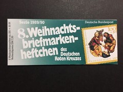 GERMANY STAMP BOOKLET 1989 RED CROSS CHRISTMAS NOEL ROTES KREUZ RARE!! xa89
