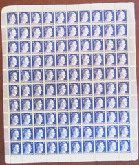Deutsches 3rd Reich German Hitler 3 Full Sheets Stamps Hitler Head 25PF