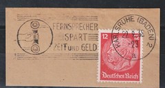 Germany WW2 Third Reich Baden Postmark 1938 A-22