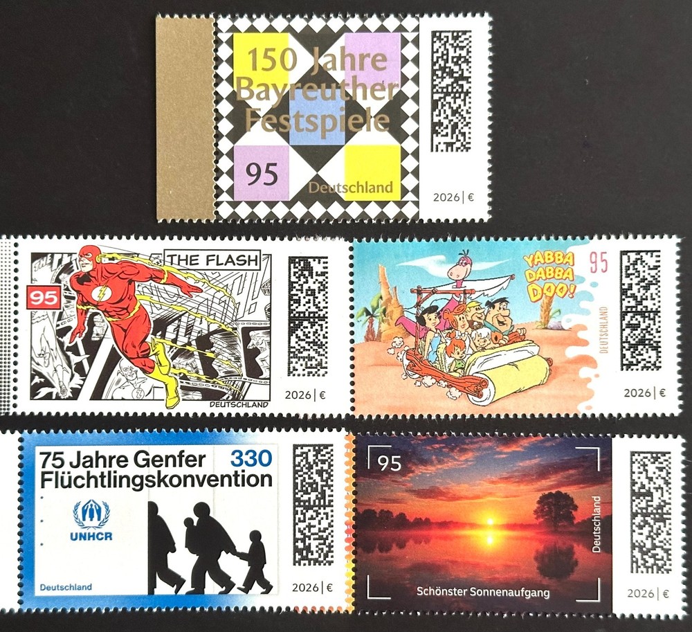 GERMANY NEW ISSUES JULY 2026 MiNr. 3976-3980 SELECTION / GERMANY NEW JULY MNH