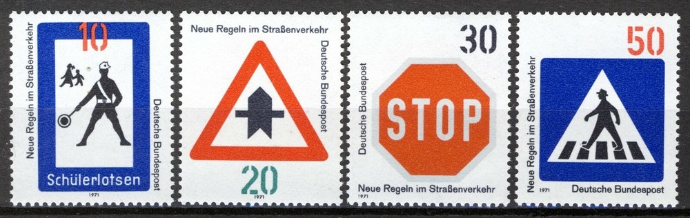 BRD 1971, New traffic regulations (I) set VF MNH, Mi 665-68 2,2€