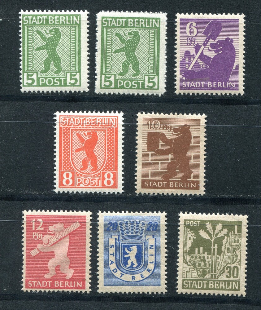 GERMANY SOVIET OCCUPATION ZONE BERLIN BRANDENBURG 11N1-11N7 (8) PERFECT MNH