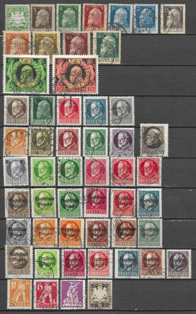 Bavaria 1911-1920 Mixed Selection 53 x Values Used