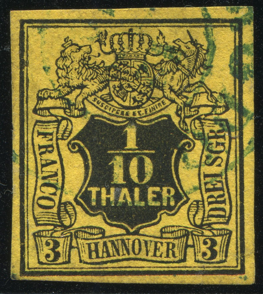Germany Hannover 1851 3 Sgr. Used VF Mi 5 Very Fine!