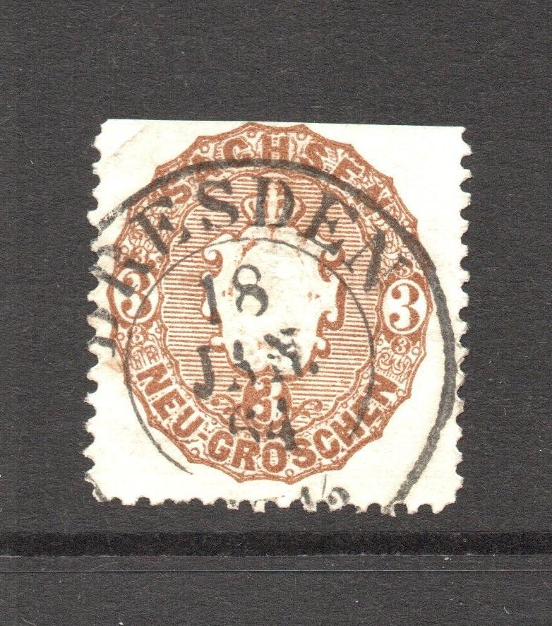 Saxony SC# 19 Used / Nice Dresden CDS 1864 – S60986