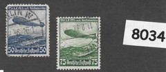 Stamp set / 1936 Germany / Third Reich / Zeppelin Hindenburg Sc C57-58 #8034