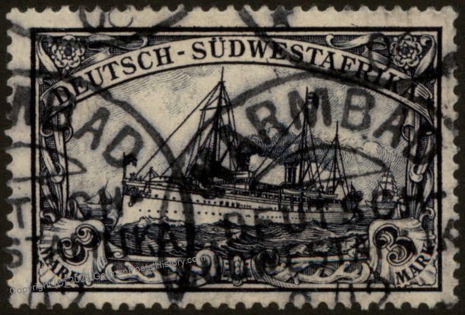 German 1901 SW Africa WARMBAD DSWA Mi22 Unwmk 3 Mark Yacht 104468