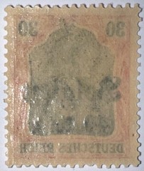 Travelstamps: Germany Offices in Belgium Stamps 30pf w/ 40c OP MOGH Wmk