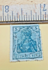 DEUTSCHES REICH 5PF Green Vintage German Stamp 51225A