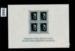 Stamp sheet B102 1937 Adolf Hitler Birthday Berlin Germany Third Reich #2931