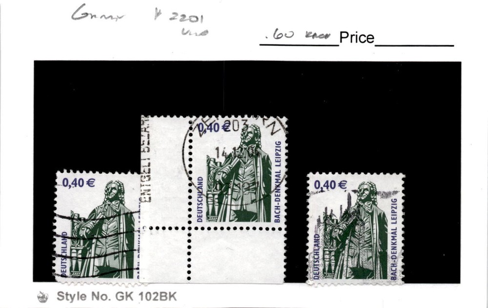 Germany, Postage Stamp, #2201 (3 Ea) Used, 2002 Historic Sites (AB)