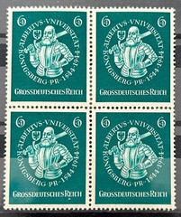 1944 German block of 4 Stamps Mi:DR 896 MNH – Duke Albrecht 6+4 rpf /BL128