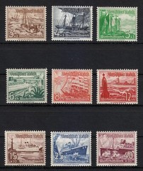 Germany 1937 MNH Mi 651-659 Sc B107-B115 Ships. Marine ** Perfect set ** 03
