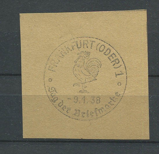 German Reich WW II : Nice fancy cancel from 1938 – Frankfurt Oder