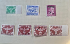 7 Vintage German Military Airmail Parcel Post Stamps Feldpost 1941 – 1950 WWII