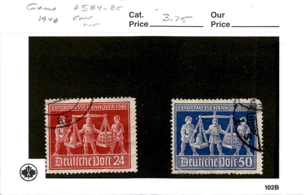 Germany, Postage Stamp, #584-585 Used, 1948 Hanover Fair (AG)