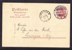 Germany 1909 Lettercard Gottingen to Somergem. Belgium + Back