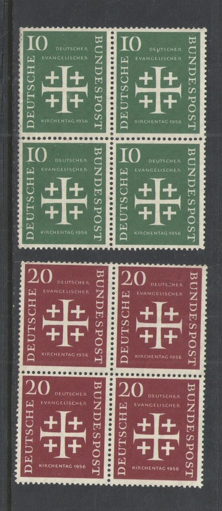 1956 GERMANY Scott # 744-745 { BLOCKS of 4 } COMPLETE SET MNH