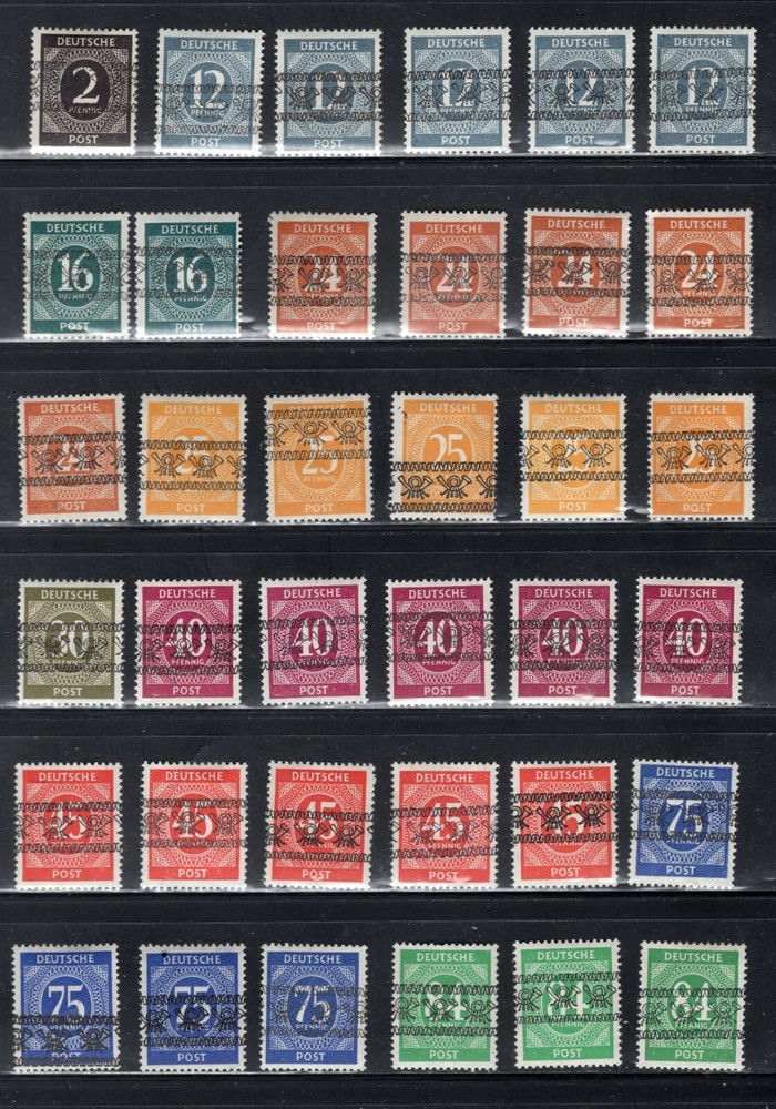 GERMANY AMERICAN BRITISH OCC SELECTION MH BAND OVERPRINTS SEVERAL EXPERTIZED