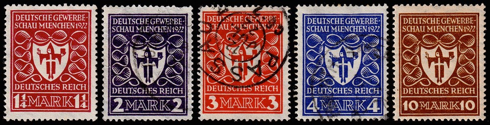 Germany Scott 212-216 (1922) Used/Mint H VF C