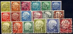 Germany West BDR 1954 President Heuss set of 18 USED S2793