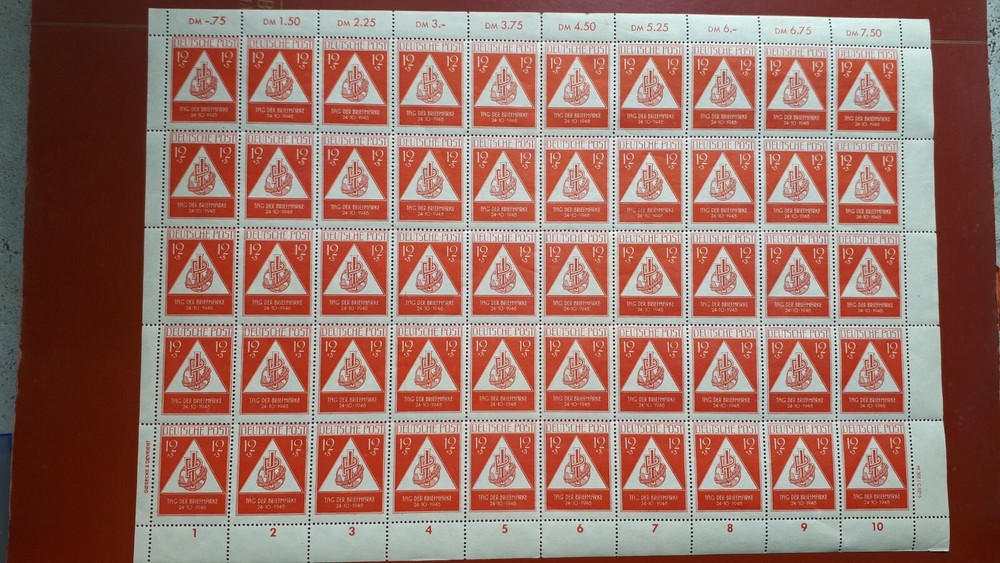 GERMANY WHOLE SHEET Tag der Briefmark 1948 MNH 3 VARIETY AMONG OTHER PHOTOS