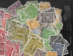 POSTMARKS Germany stamps / 1400+ mixed all 1946 Allied West zone #1900