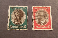 Scott#433 & 434, 1934 6, & 12 pf., Rememberance of Lost Colonies Used Stamps