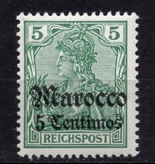Morocco 1905 Germania 5 Cts., Mi. 20, Reichspost, new script, MNH, no faults