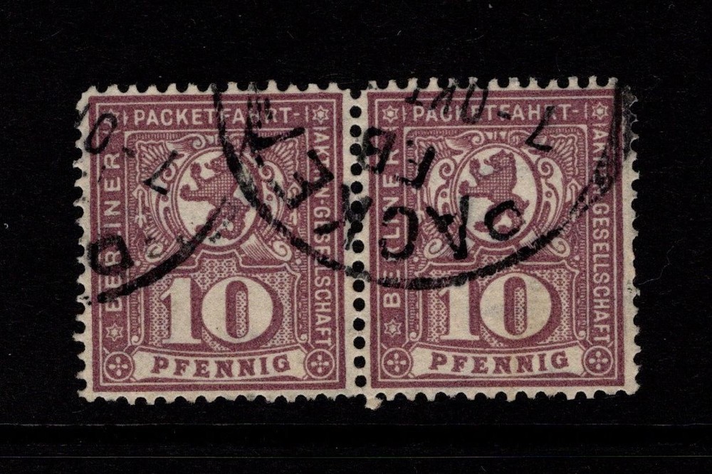 Germany 1890s 10p Berlin Private Post Used / Pair – S58709