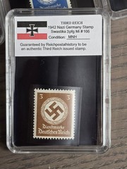 Third Reich WWII Nazi German Swastika NSDAP Stamp Collection w Hard Slab Case