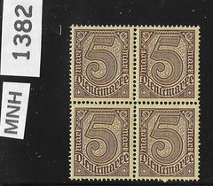 #1382 MNH Stamp block Scott 013 Official Weimar Republic Germany 1920-1921