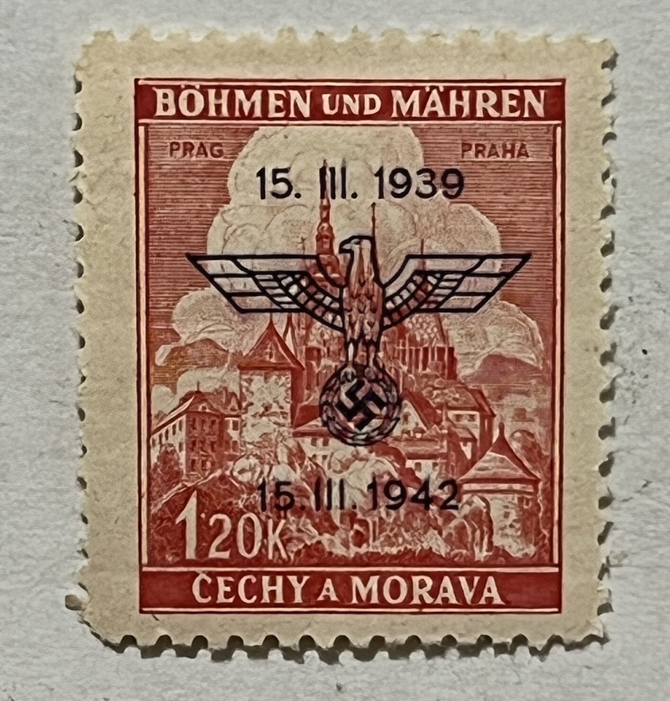 1939 1942 BOHEMIA AND MORAVIA STAMP #60 GERMANY OCCUPIED, MH OG