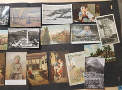 WW2 WWII Vintage Antique German Pre-Stamped Postcards w WAFFEN Elite ink stamps