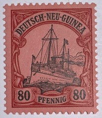 Travelstamps: GERMANY GERMAN NEW GUINEA STAMPS Kaiser’s Yacht 80pf Mint OG H