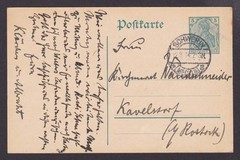 GERMANY 1914, Pre-stamped postcard Mi #P90 from Schwerin to Kavelstorf