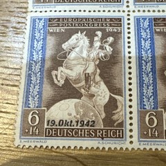 Germany 1942 European Postal Congress over print block. Third Reich WW2 MNH