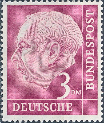 Germany S/C# 721 MNH, 1954, 3 Mark, President Theodor Heuss