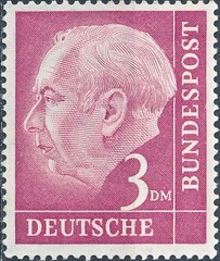 Germany S/C# 721 MNH, 1954, 3 Mark, President Theodor Heuss
