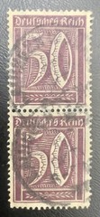 Germany Deutsches Reich Used Stamp Collection 50 15 30 Orange Green Purple