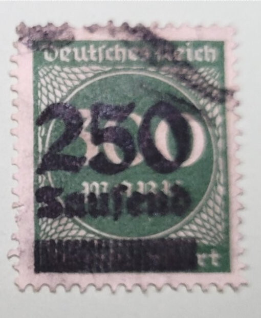 German Empire 1923 250m Over Print 300m 2022 CV $27 Scott#257 FREE USA SHIP