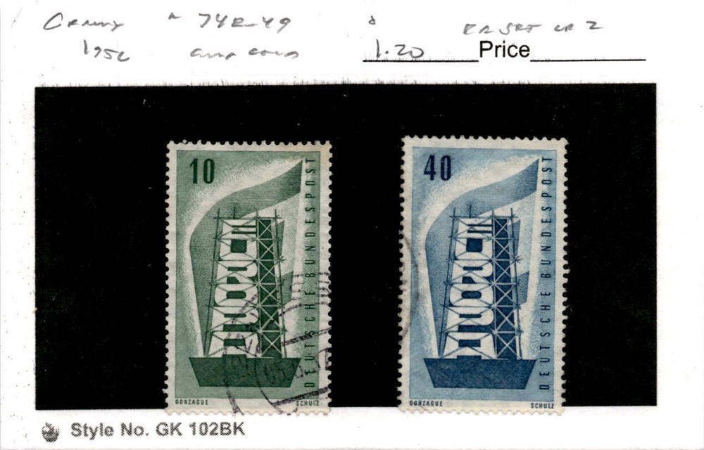 Germany, Postage Stamp, #748-749 Used, 1956 Europa (AH)