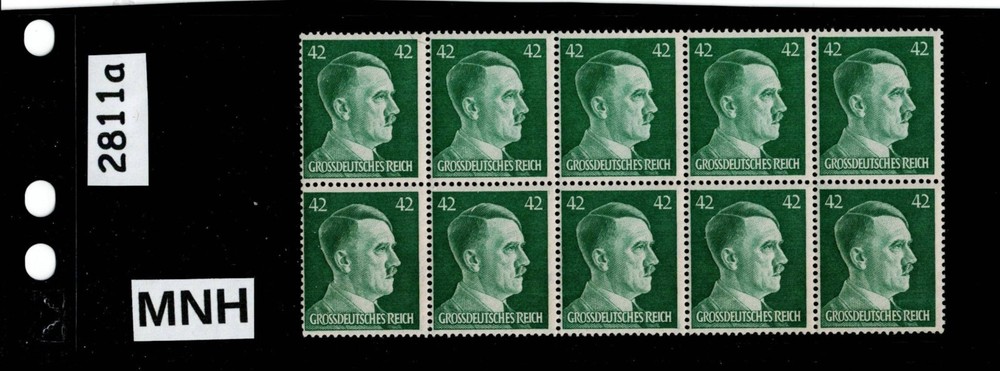 MNH Hitler stamp block Sc 529 / 1944 PF42 / Third Reich era Germany #2811a