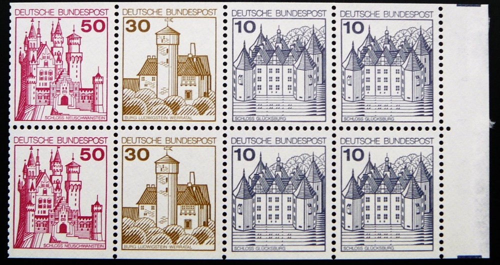Germany stamps – Castles(from booklet) – MNH.