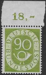 GERMANY 1951. 90pf. POSTHORN MNH. ORIGINAL GUM. SG. 1060 (C675)