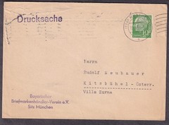 Germany 1954 cover Bayerischer briefmarkenhandler Munchen to Kitzbuhel Osterr