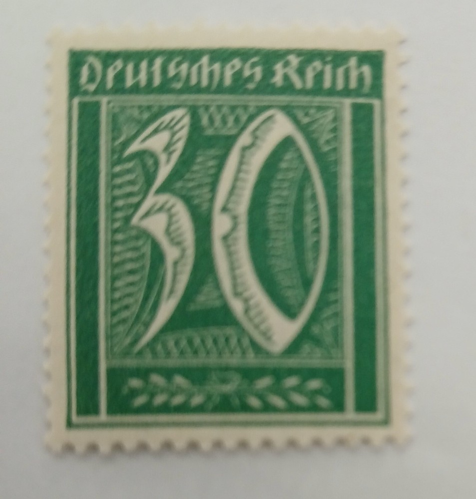 GERMANY #141 – 1921 – NUMERAL VALUE – 30pf – Green – MNH