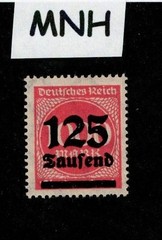 MNH stamp Overprint 125K over 1000Mk Scott #255 Weimar German Republic 1923