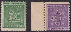 Lot Stamp Germany Mi 1-7 Set 1945 Meissen Reconstruction MNH